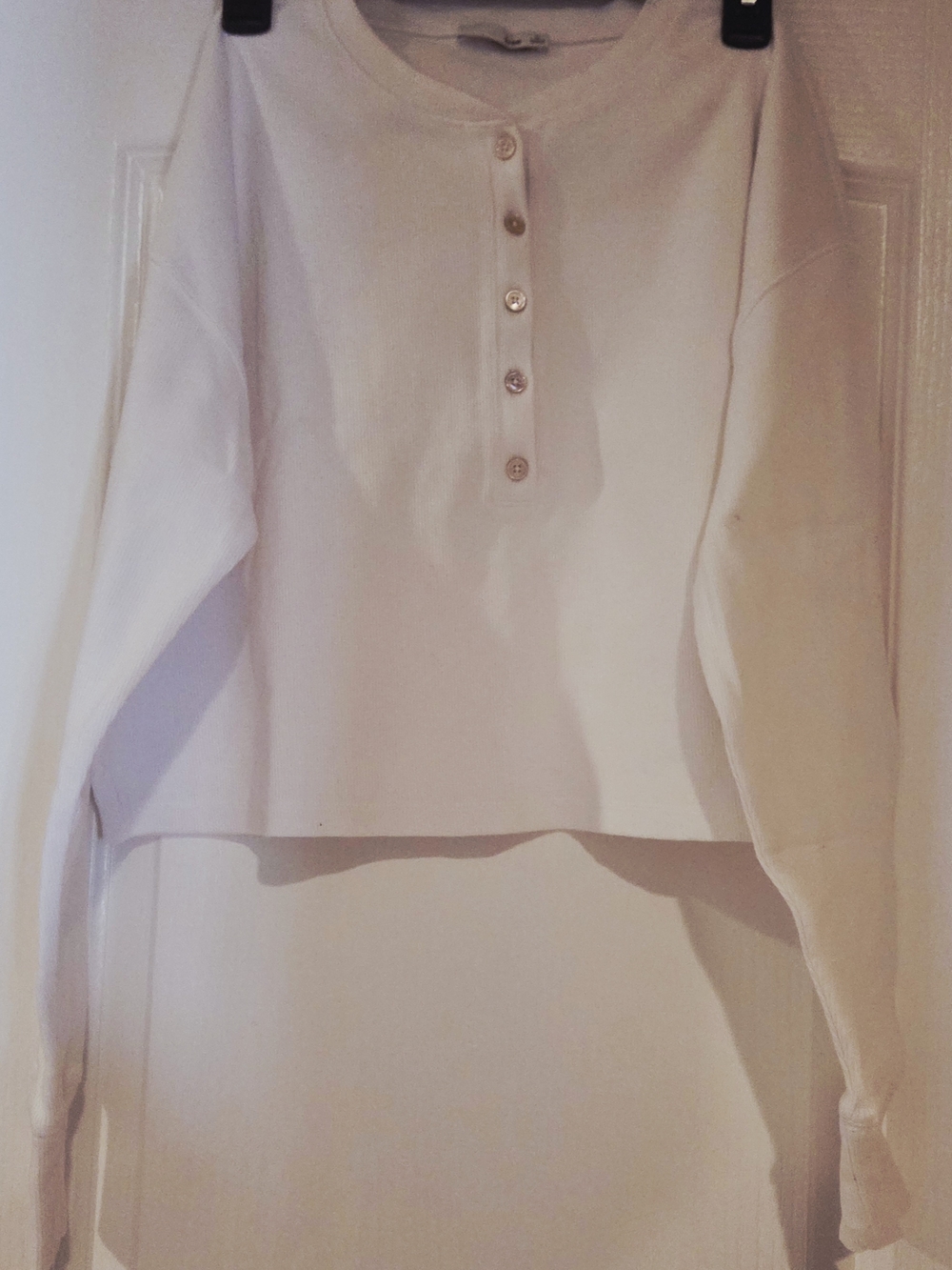 We The Free M GUC Cropped Long-Sleeve Top in Cream